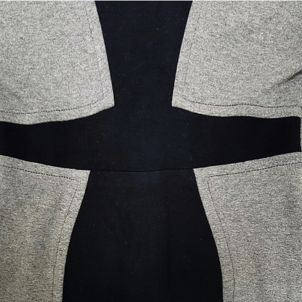 Anthropologie Yoana Baraschi Black & Gray Colorblock Sheath Dress Sz S - Picture 2 of 10